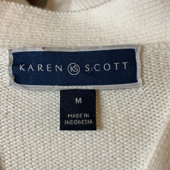 Karen Scott sweater great condition fun hardware M - Picture 3 of 5